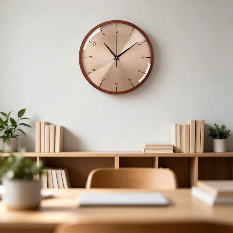 Luxury Walnut Wood Silent Wall Clock Minimalist Elegant Hanging Clock for Living Room, Optional Radio Controlled Movement  decor