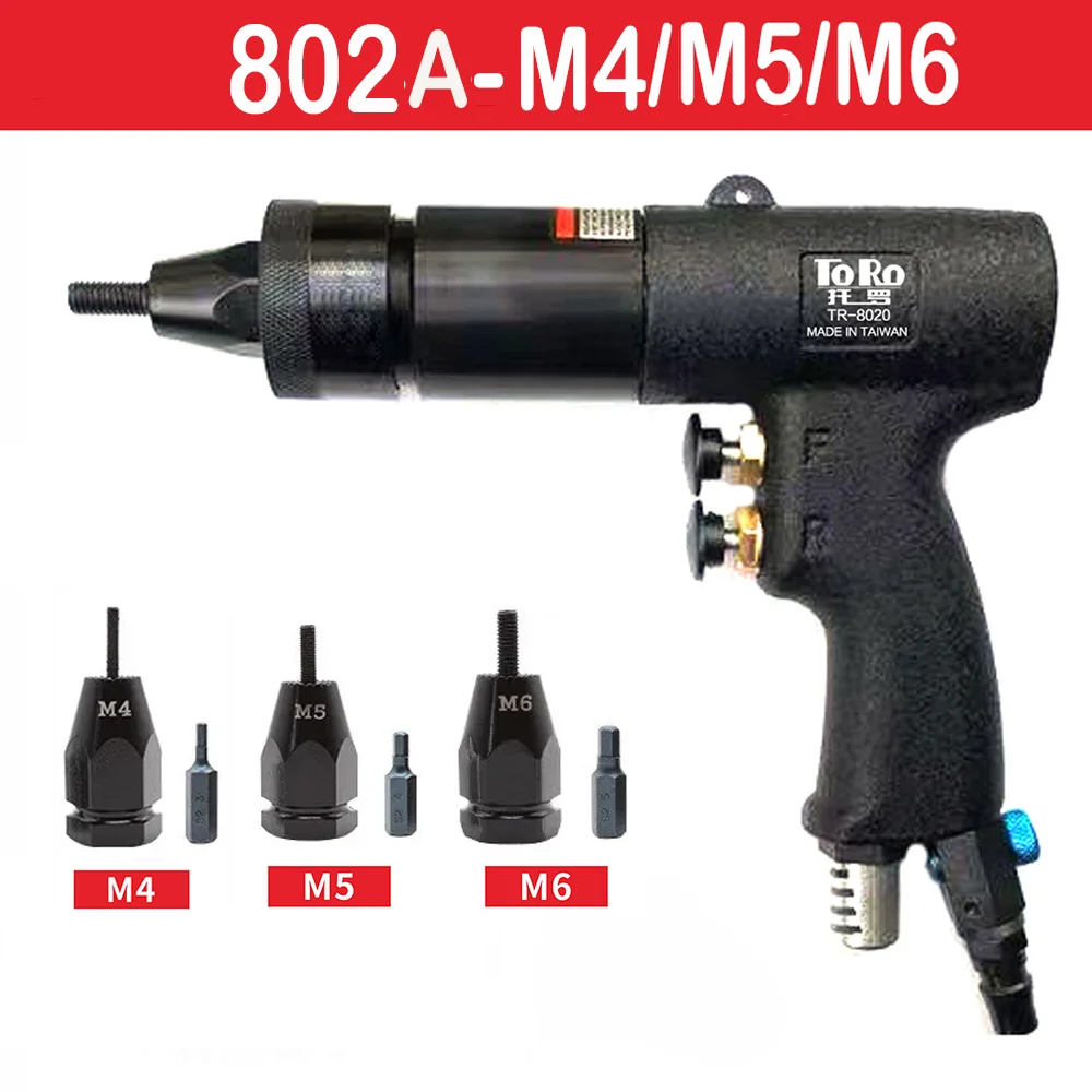 AhuHadware M3 M4 M5 M6 M8 M10 M12 Self-Lock Pneumatic Rivet Nut Guns Insert Thread Pull Setter Riveters For Aluminum & Iron Nuts