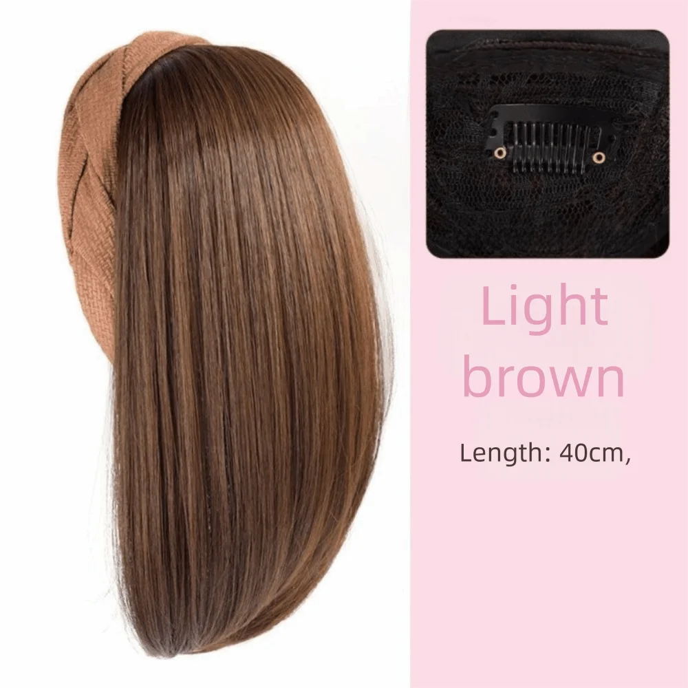 

New Hair Extension Synthetic Headband Replacement Straight Hair Hairpieces Synthetic Natural Hair Band Women
