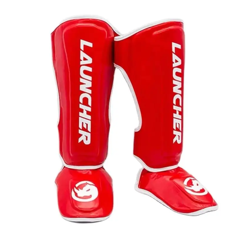 Boxing Shin Guards Thickened PU Muay Thai Sanda Fighting Training Competition Leg Guards MMA Boxing Training Accessories