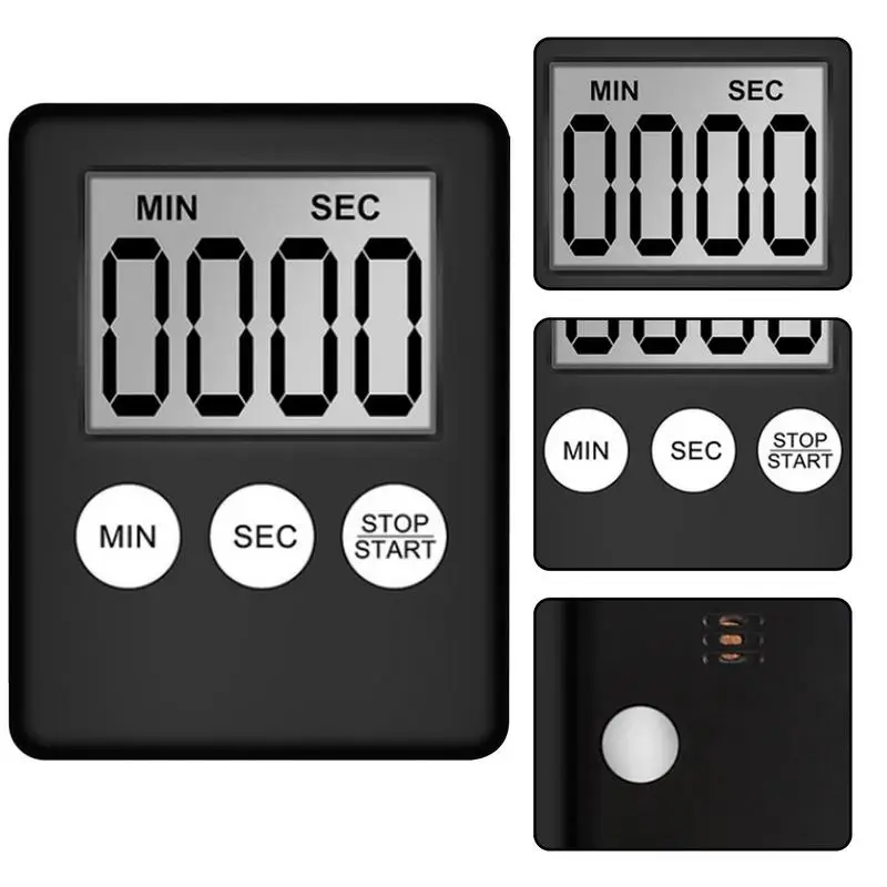 Super Mini Square LCD Digital Display Kitchen Timer Square Kitchen Countdown Alarm Magnet Clock Sleep Stopwatch Clock Timer