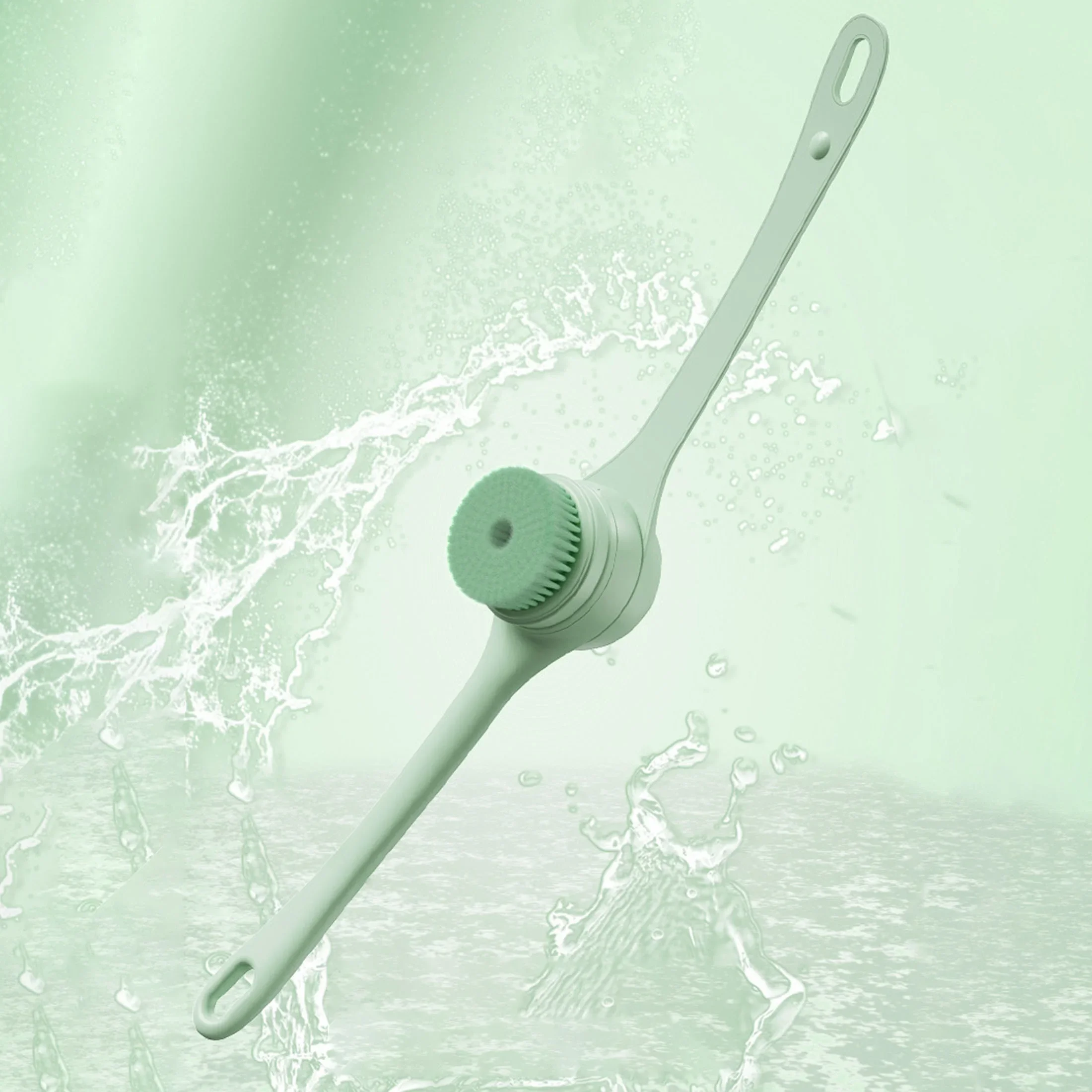 1set Electric Bath BrushLazy Back ScrubBath Scrubbing BrushAutomatic Back ScrubBath Brush with Long Handle