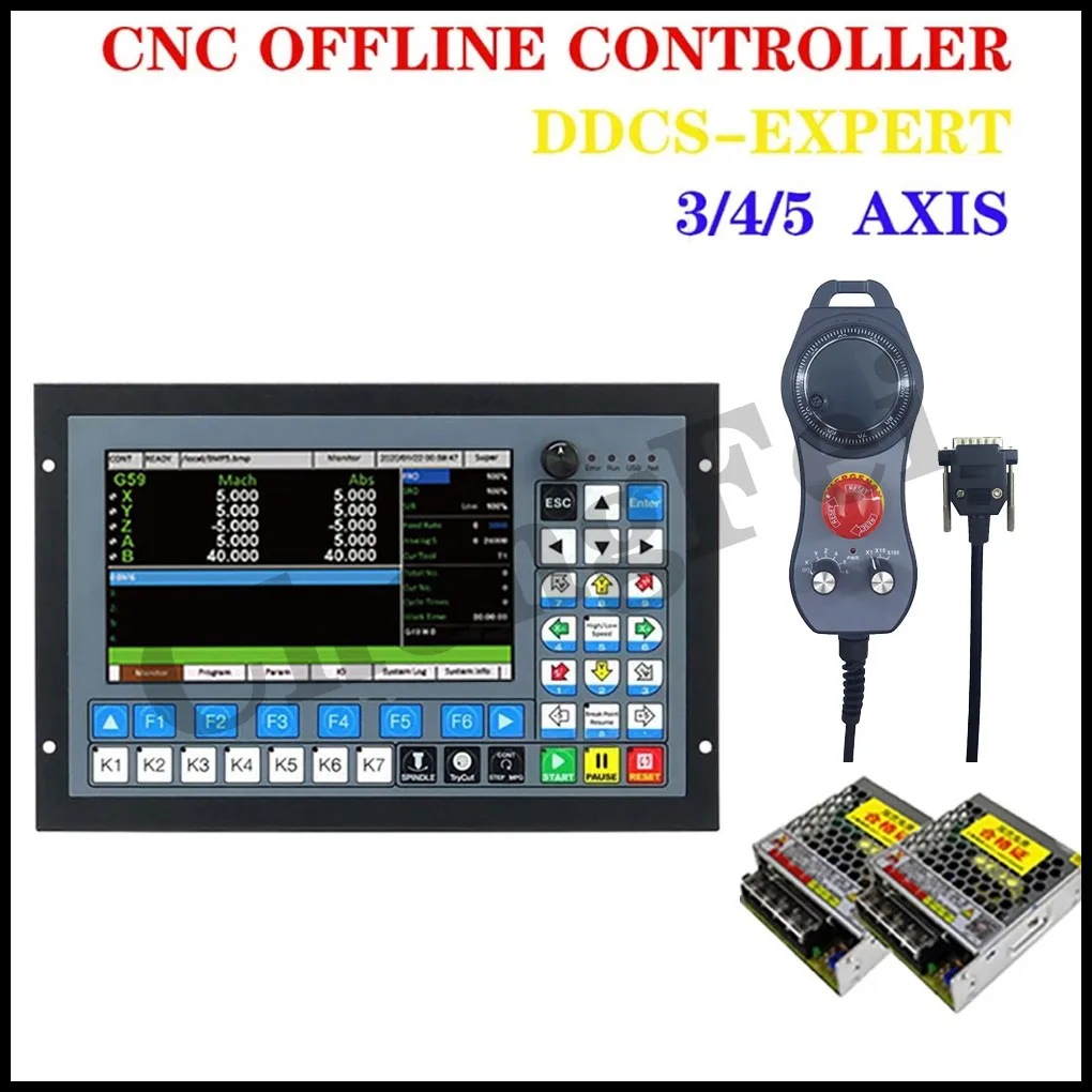 CNC offline controller DDCS EXPERT 3/4/5Axis 1MHz G code ATC engraving and milling machine+extended keyboard to replace ddcsv3.1