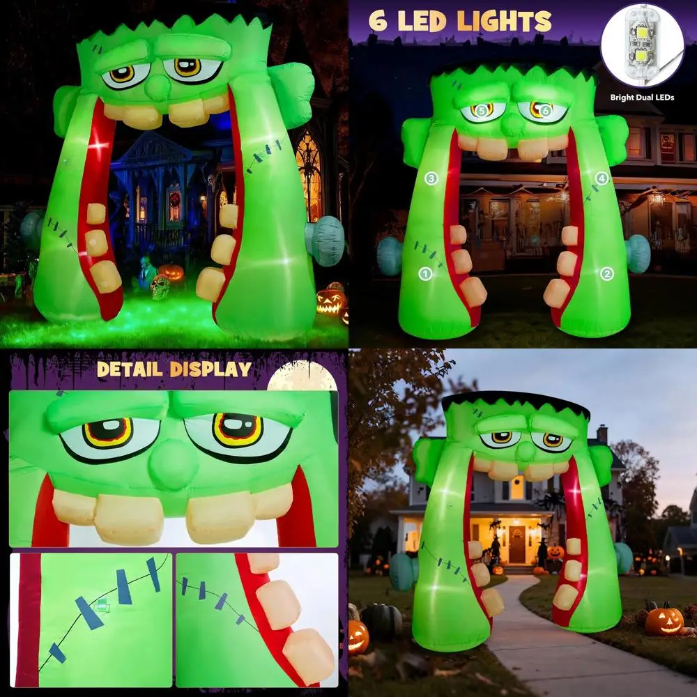 

Гигантская ротовая арка Франкенштейна, надувное уличное украшение на Хэллоуин для газона и сада