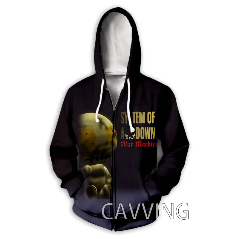 CAVVING 3D Printed  System of A Down  Zipper Hoodies Zip Hooded Sweatshirt Harajuku Hoodie Sweatshirt for Men/women   K02