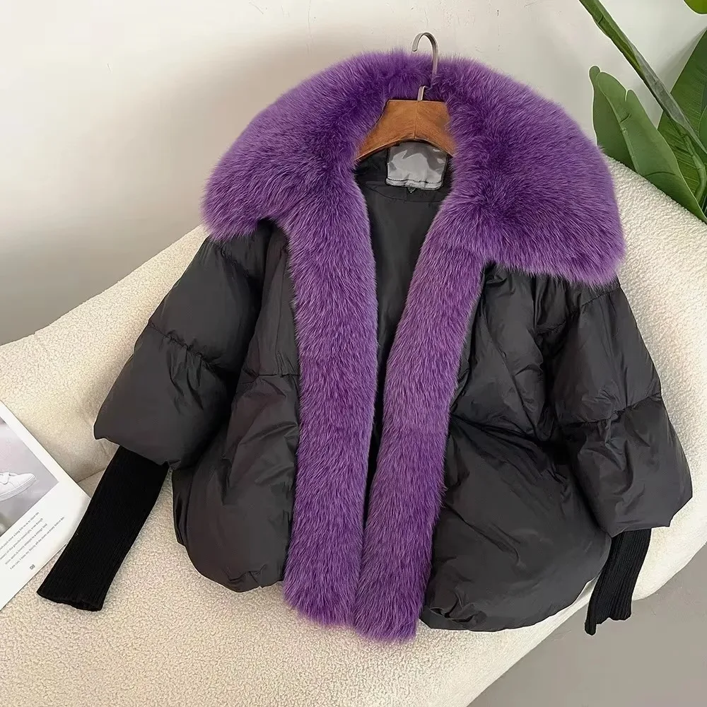 

OFTBUY Autumn Winter 2024 New White Duck Down Down Jacket Fur Coat Women's Jacket Down Jacket Spliced Fox Fur Collar Detachable