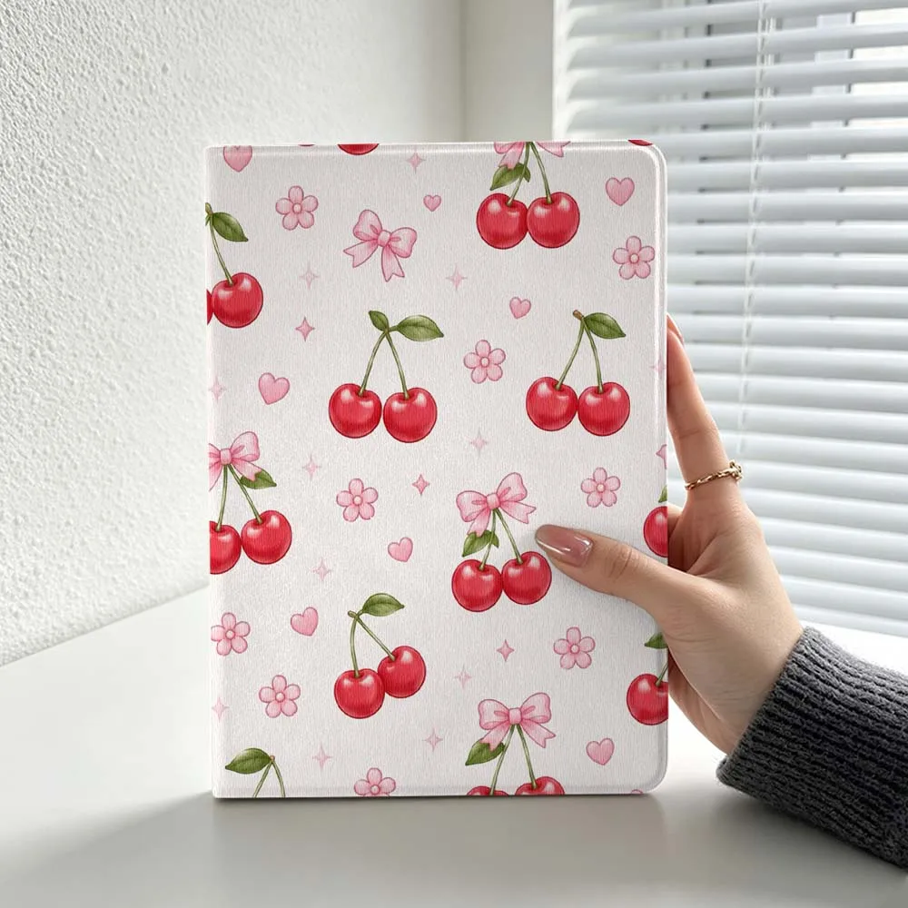 Pink Cherry Bow Cover For Lenovo Xiaoxin Lenovo Tab Pad Pro Plus K11 P12 M10 Legion Y900 Soft Inch Tablet Case