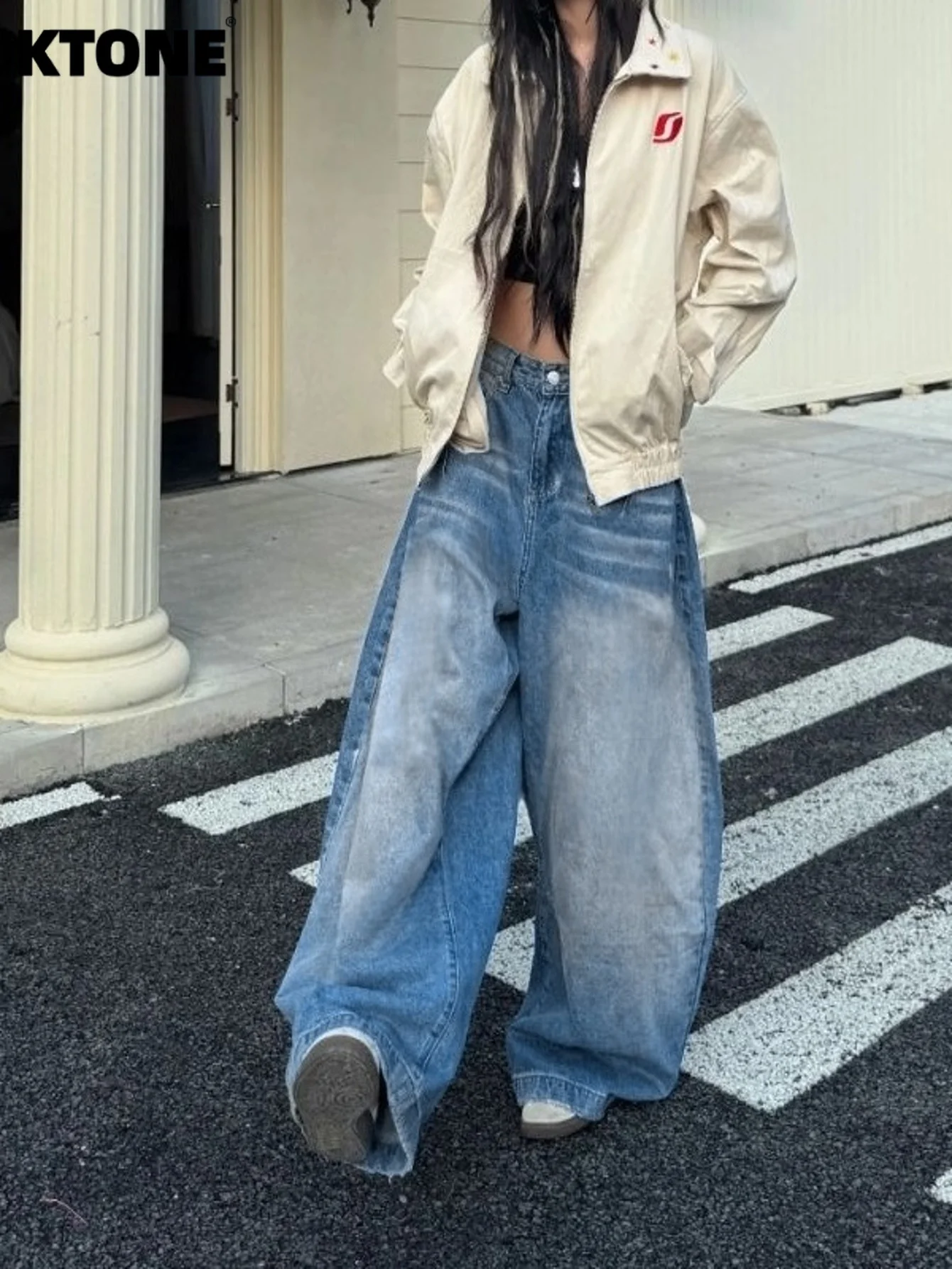 

Мужские свободные синие джинсы унисекс, оригинальный стиль Drip Fashion, удобная одежда для мужчин, без аксессуаров и ремней.