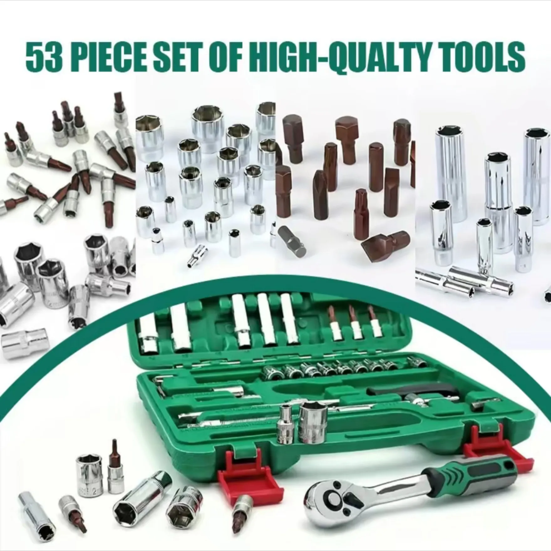 53 Pcs Toolbox Set Full Scene Portable Storage with Screwdriver with Wrench Car Emergency 2025 Hot Sale