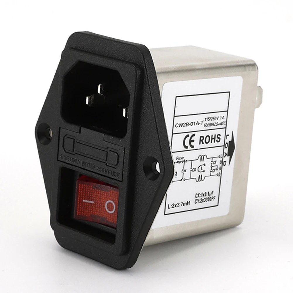 CW2B 230V For EMI Filter For Audio Power Communication Anti IEC Input With Fuse Industrial Electronic Equipment Accessories