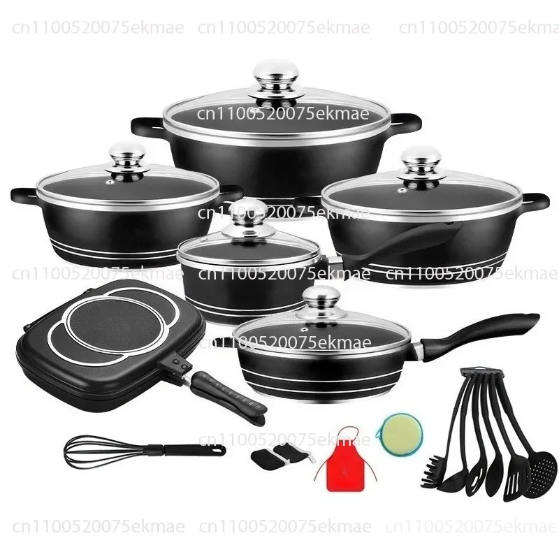 Aluminum Pot Household Kitchen Non-Stick Die Casting Soup 23-piece Cooking Set