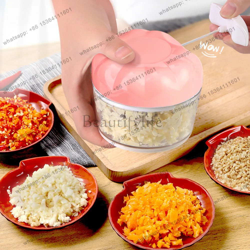 Mini manual garlic masher, multifunctional household vegetable chopping and mincing food processor, seasoning masher