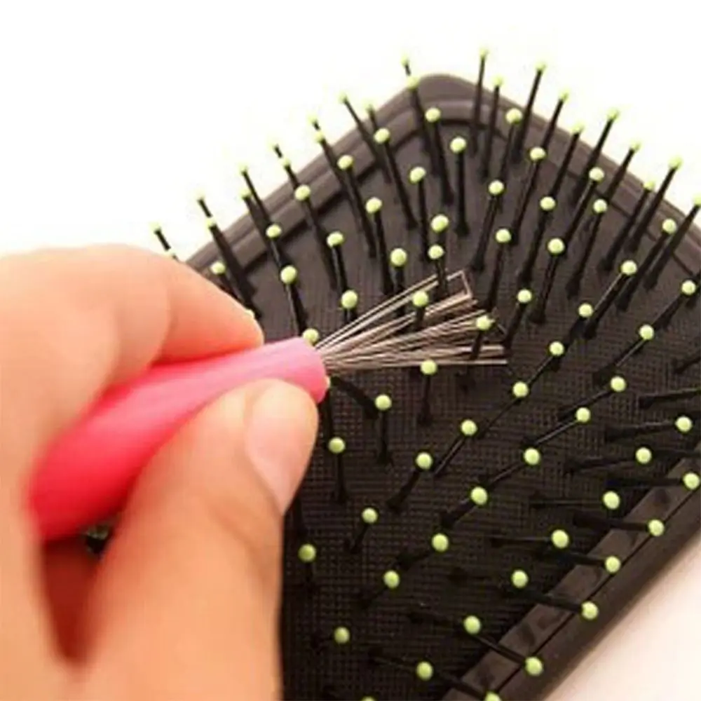 Peigne à poignée en plastique, brosse à cheveux, nettoyeur, outil à main multifonctionnel, brosse pour livres, fournitures de livres, outils de beauté intégrés