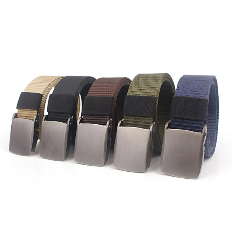 

Outdoor Sports Casual Multifunctional Canvas Belt Men's Waistband Nylon Tactical Alloy Smooth Buckle Belt wholesale Army Black