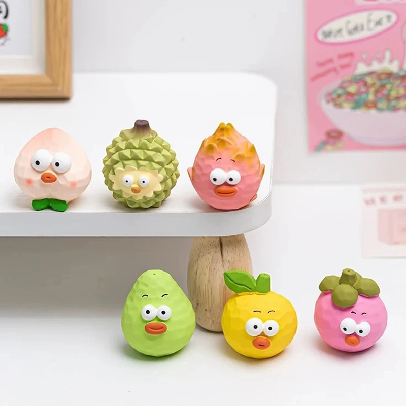 New Cartoon Fruit / Vegetable Wood Carving Style Model Toys Funny Cute Office Desktop Ornaments Home Decoration Children's Gift