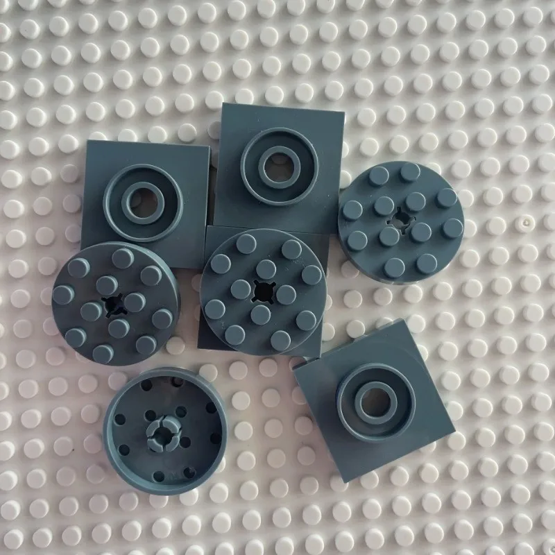 6Pcs/3Sets MOC Szene Bausteine Kompatibel Kleine Partikel 4X4 Runde Platte Bausteine Plattenspieler