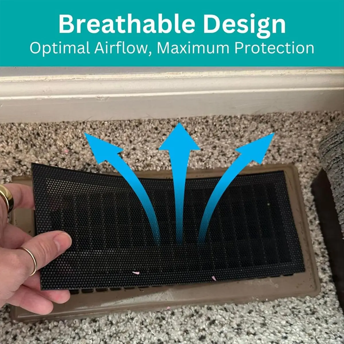 

ABZT Floor Vent Hoods 6-Pack - 4x10Inch Magnetic Vent Register Filter - Washable Mesh Screen Covers for HVAC Floor Grilles