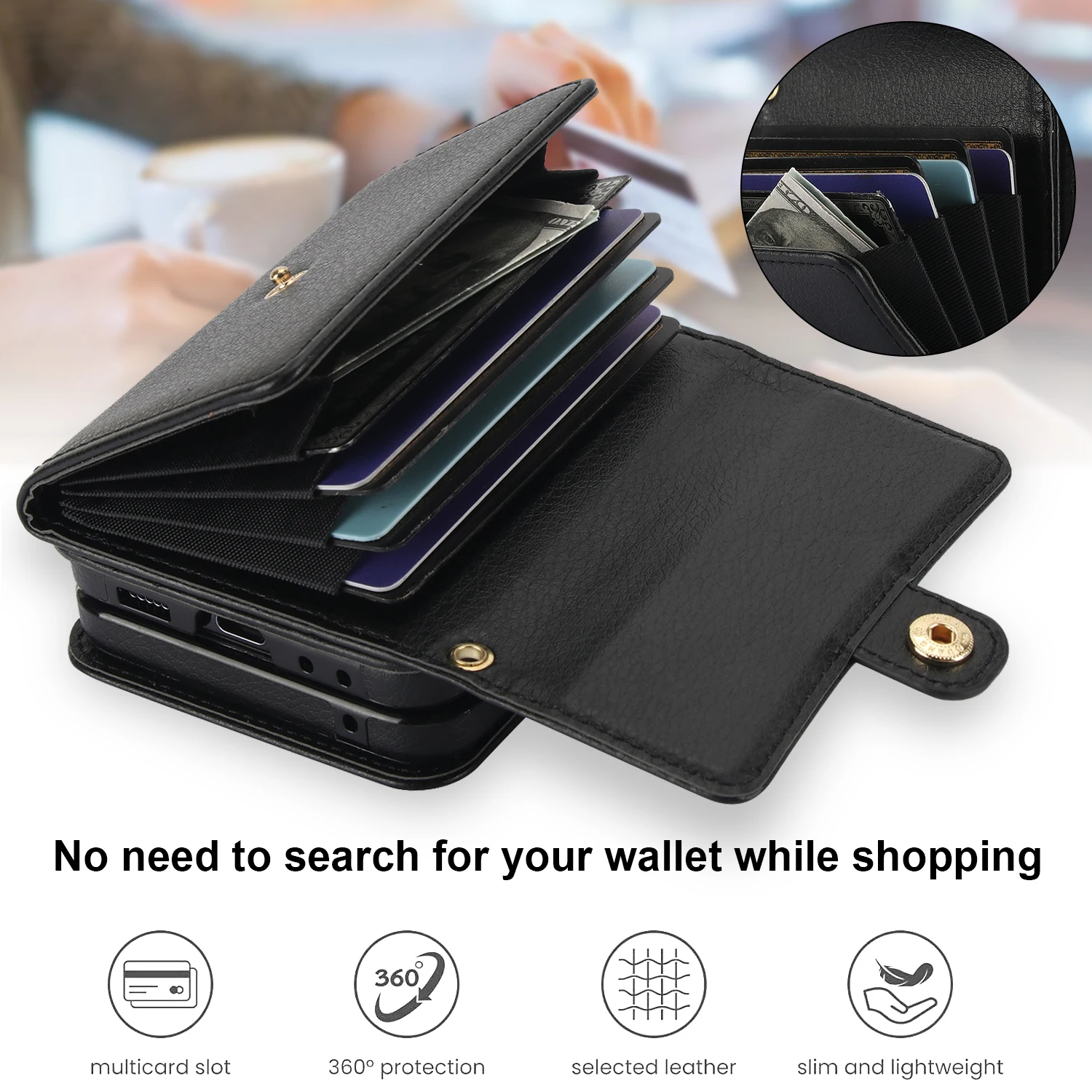 Crossbody Cards Bag Rfid Leather Wallet Case For Samsung Galaxy Z Flip 5 4 3 5G Flip5 Long Lanyard Purse Pocket Hand Strap Cover