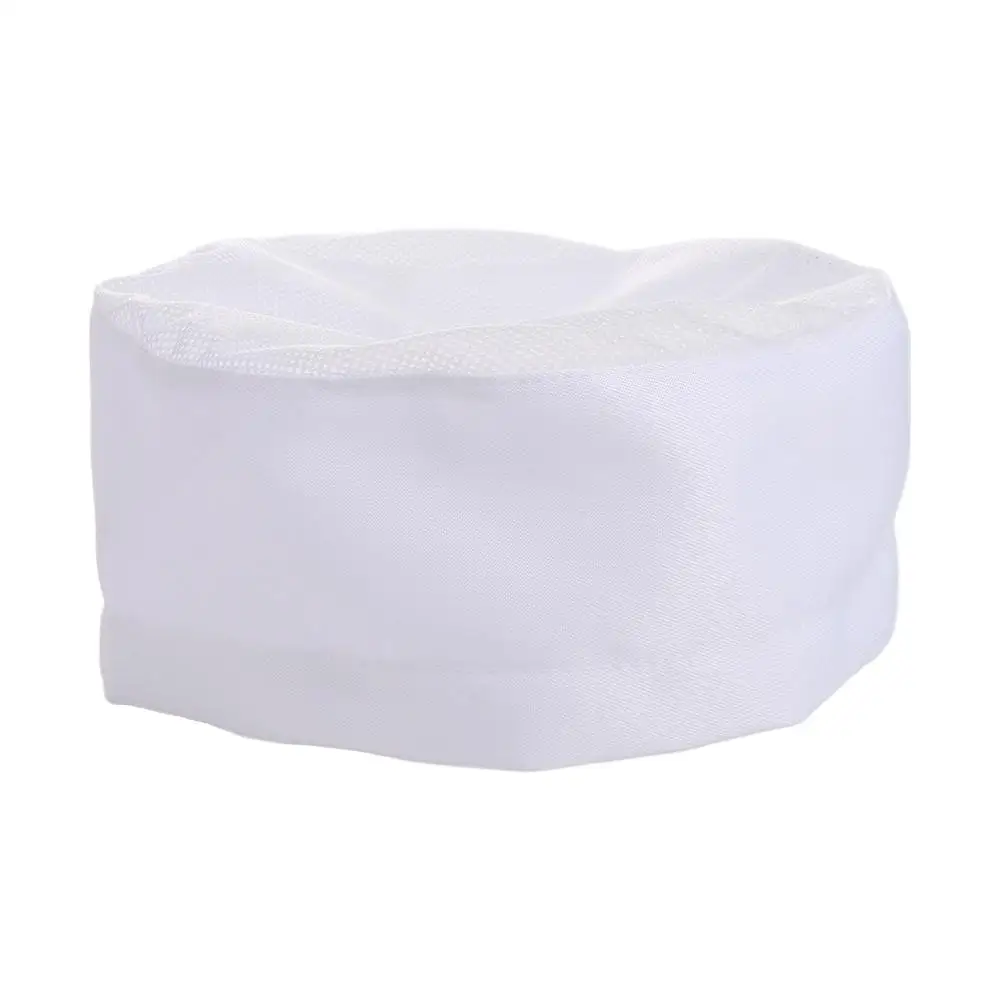 Japanese-Style Breathable Sushi Cap WIth Mesh Top Adjutable Strap Chef Flat Top Caps No Eaves Single Layered Chef Hat