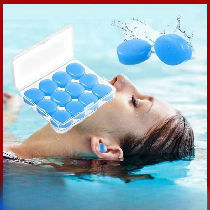 

12PCS Silicone Ear Plugs Noise Reduction Sleep Anti Canceling Sound Insulation Earplug Protection Sleeping Reusable Ear Plugs