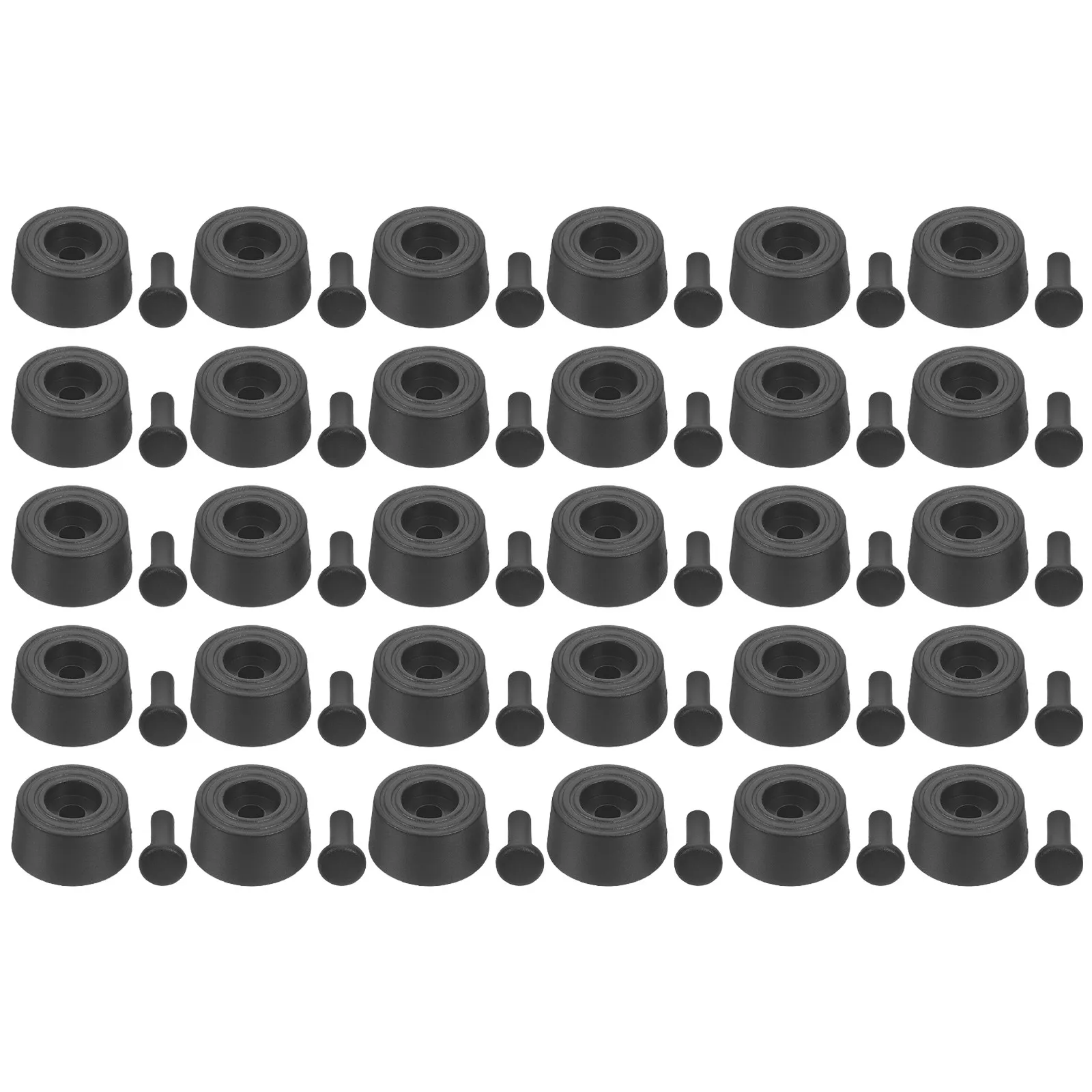 30Pcs Computer Case Feet Shock-Absorbing Push-in Pads Stable Anti-Slip Anti-Vibration Pc Tower Feet Support for Office Gaming