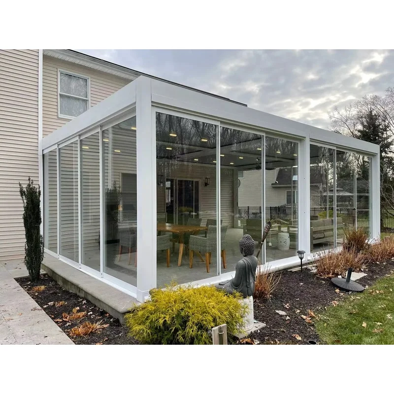 Design Bioclimatic Awning Cover Waterproof Louvre Roof Louver Gazebo Outdoor Aluminum Pergola