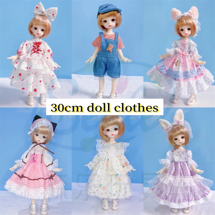 Conjunto de roupas de boneca para meninas, saias de bonecas, brinquedos da moda, acessórios casuais, 1:6, 30cm