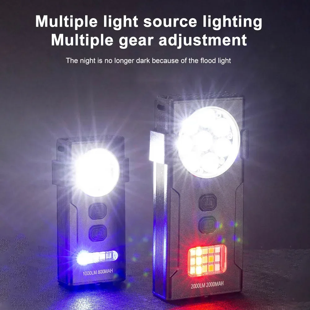 LED Keychain Flashlight Outdoor Camping Torch USB Rechargeable Portable Handlamp Multifunction Working Light for Outdoor Fishing