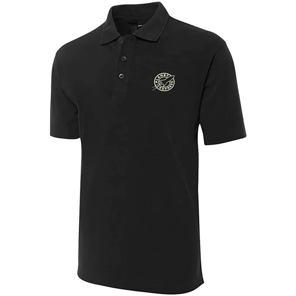 Lyprerazy Golf Shirt Planet Express Embroidered Short Sleeve Polo Shirts Classic Embroidery Men's Polo Shirt