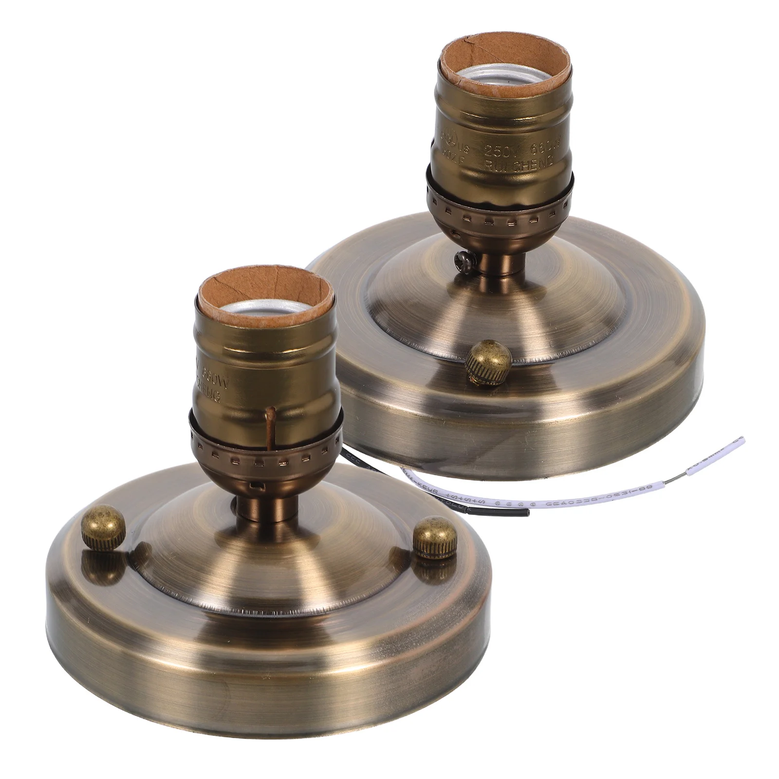 

2Pcs Retro Lamp Holder Socket - Sturdy Iron Pendant Light Base for Ceiling Wall Bulb Fixtures in Hallway Bedroom Balcony Easy