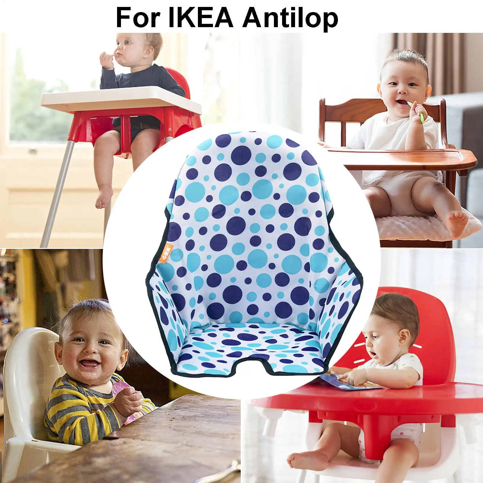 وسادة إدراج كرسي مرتفع من قماش أكسفورد لكرسي طعام الأطفال، وسادة كرسي ناعمة قابلة للغسل، سجادة كرسي عالية قابلة للطي #4