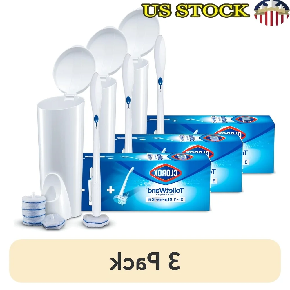 

Одноразовая чистящая система туалетной палочки из трех упаковок с длинной ручкой, чистящие подушечки Caddy устраняют жесткие микробылы в воде, быстрая и легкая очистка