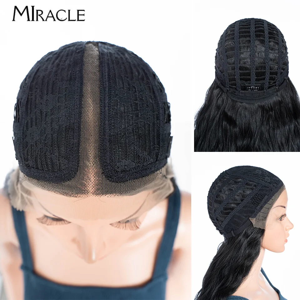 Miracle Synthetische 30Inch Lace Pruik Wave Voor Vrouw Zachte Vezel Kant Voorkant Pruik Hittebestendig Ombr Kleurrijke Blonde Bruin