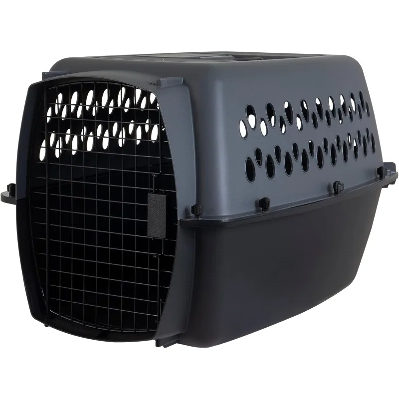

Pet Porter Dog Kennel 26", Dark Gray & Black, for Pets 20-25lbs, Made in USA