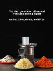 Homewise Commercial Multifunctional Vegetable Machine Carrot/Potato Cut Cubes and Slicing and Shredding machine Wtih 3 Blabe