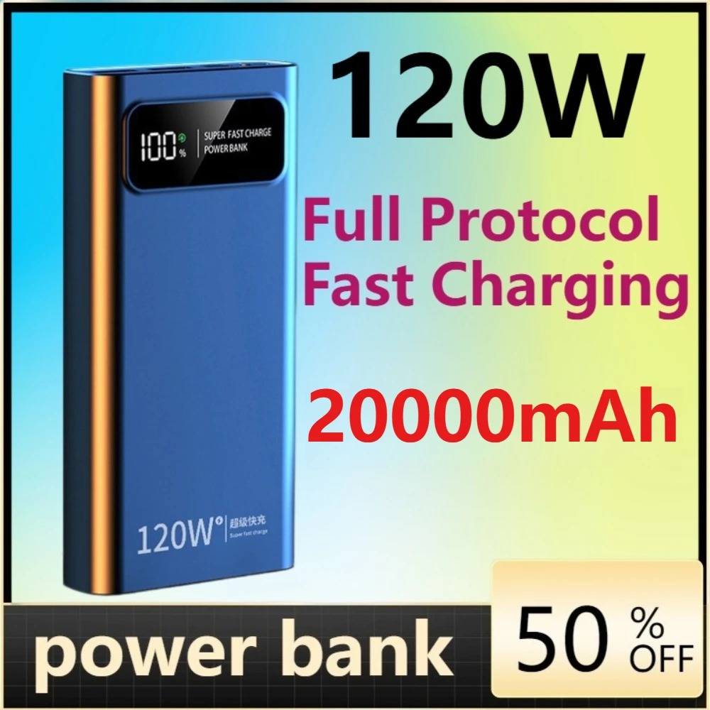 

20000mAh High Capacity Power Bank, 3C Certified, 120W Ultra Fast Charging, Universal Mobile Power Supply