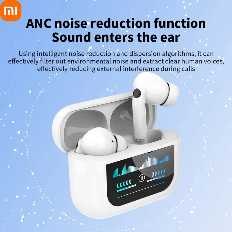 XIAOMI G4 ANC سماعات أذن رياضية مع ميكروفون مناسبة لسماعات Android iOS اللاسلكية بشاشة LED وسماعات موسيقى الألعاب