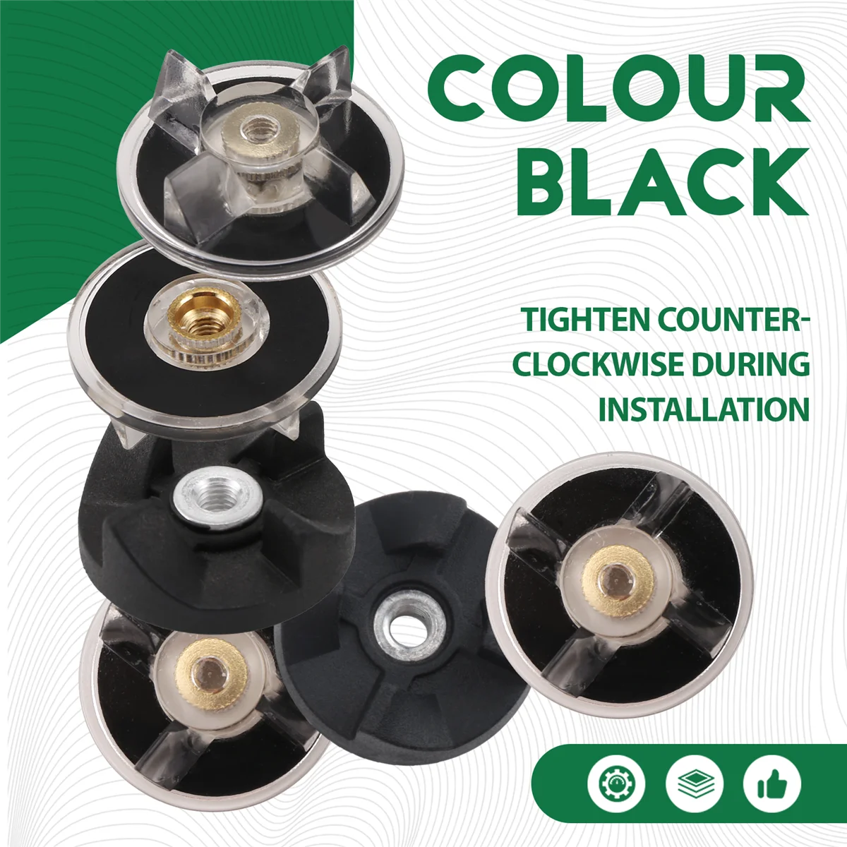 M17K 4 Plastic Gear Base + 2 Rubber Gear for Magic 250W Blender Replacement Spare Parts