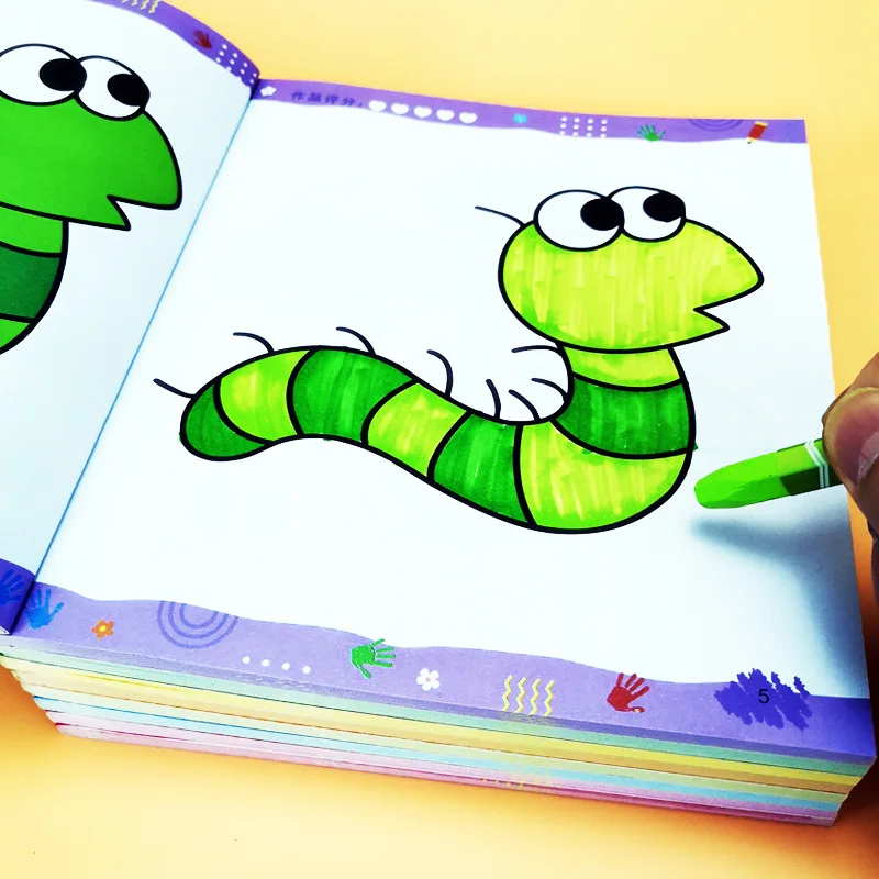 Children's Drawing Book, Baby Coloring Book, Kindergarten Graffiti Coloring Picture Book Set for Ages 2-3-6
