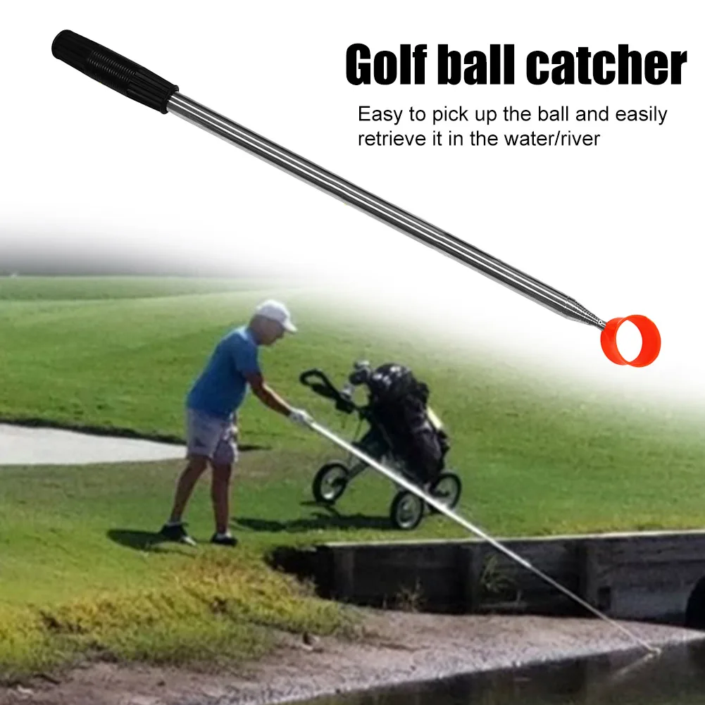 Golf Ball Retriever/Ball Tee Optional Extandable Golf Ball Pick Up Tool Stainless Steel 13/8-Section Telescopic Golf Ball Picker