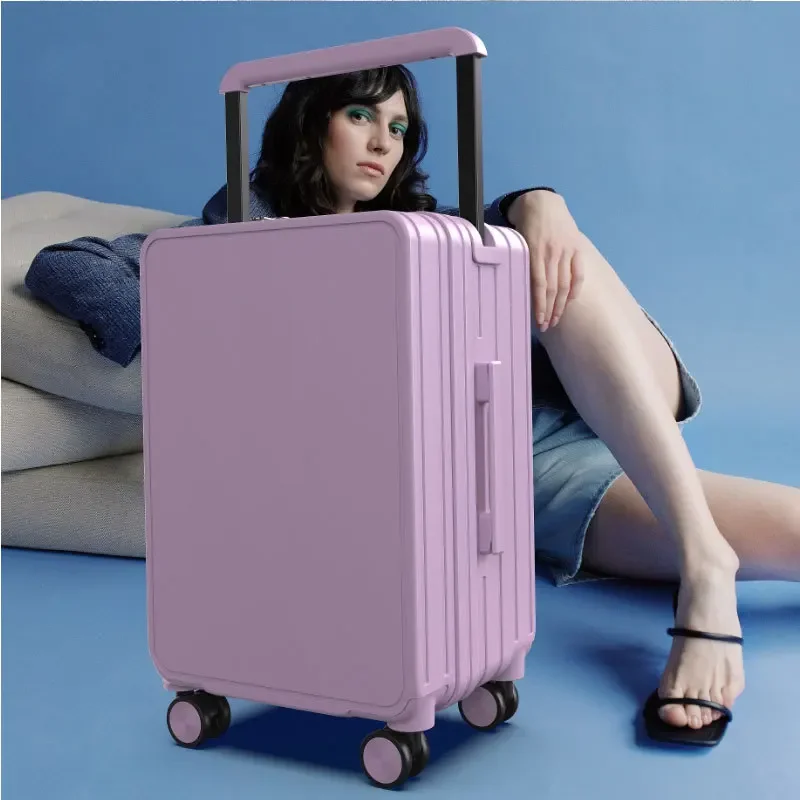 Middle Wide Trolley Case Business Suitcase Large Capacity Luggage Fashion Suitcase Waterproof Zipper Luggage Boarding Bag