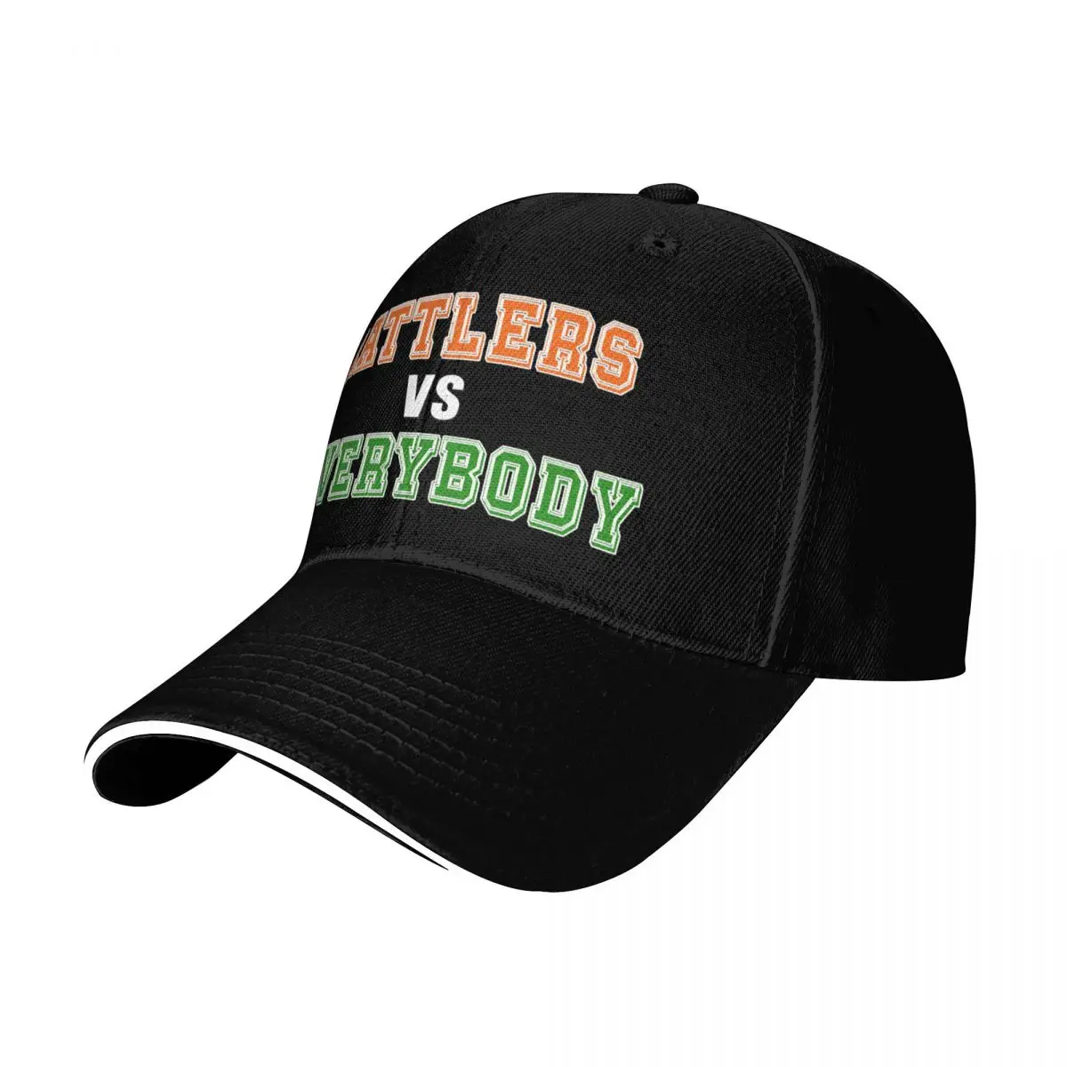 Rattlers vs Everybody Baseball Cap Cotton Twill Breathable Contrast Two Tone Brim Snapback Flat Bill