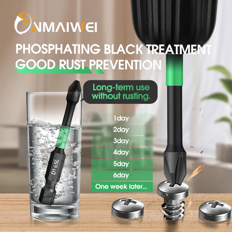 Imagem -04 - Magnetic Anti-slip Phillips Screwdriver Bit Grupo Hex Shank Longo Cross Impact Driver Bit para Power Drilling