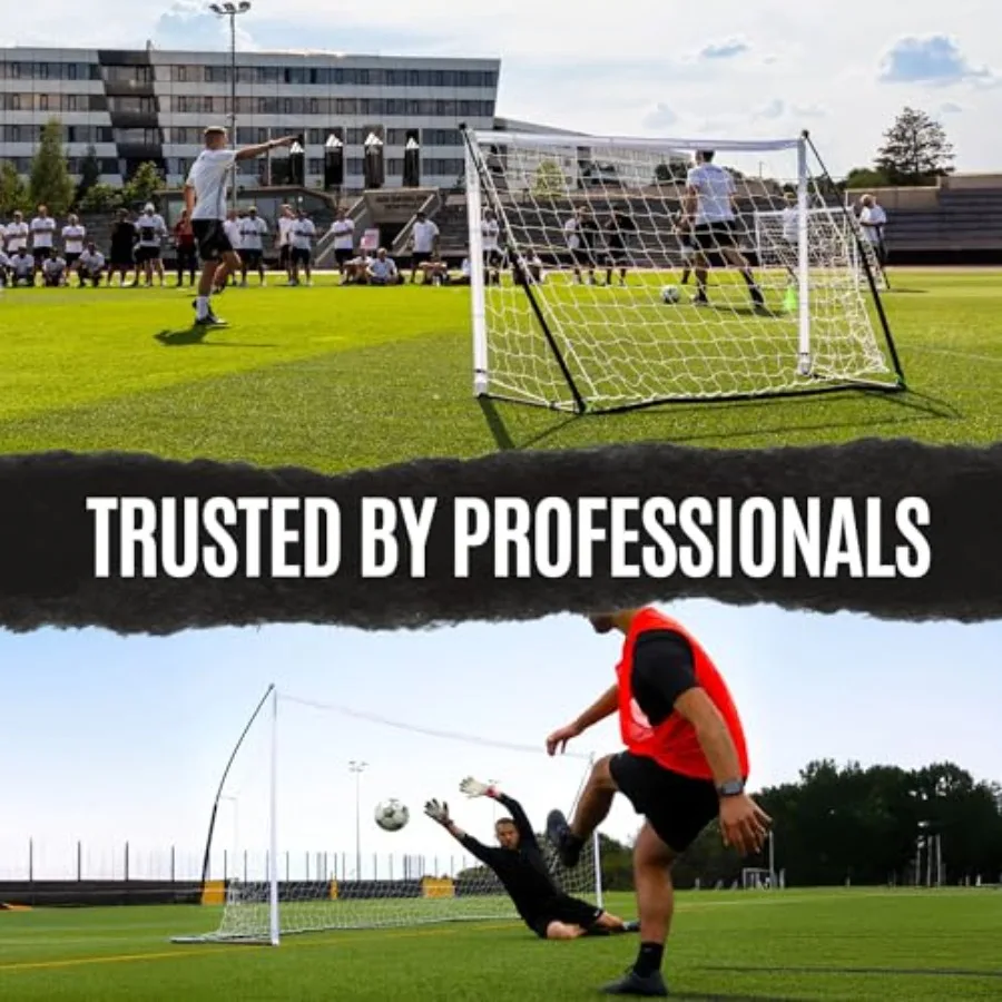 هدف كرة القدم المحمول QUICKPLAY Kickster Elite مع قاعدة مرجحة مدمجة للتدريب متعدد الاستخدامات على الأرض العشبية الصلبة أو العشب #4