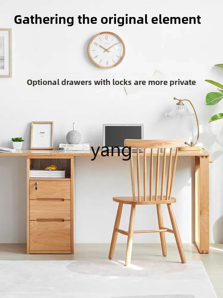 

LTT bookcase combination oak desk study double writing desk