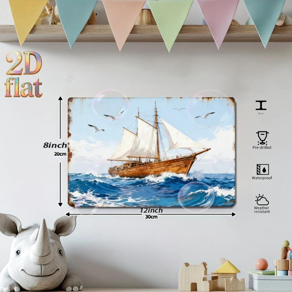 Retro metal decorative painting , 8x12 inches ,Home decoration, Christmas atmosphere,daily gifts, 2D flat, Suitable for bars