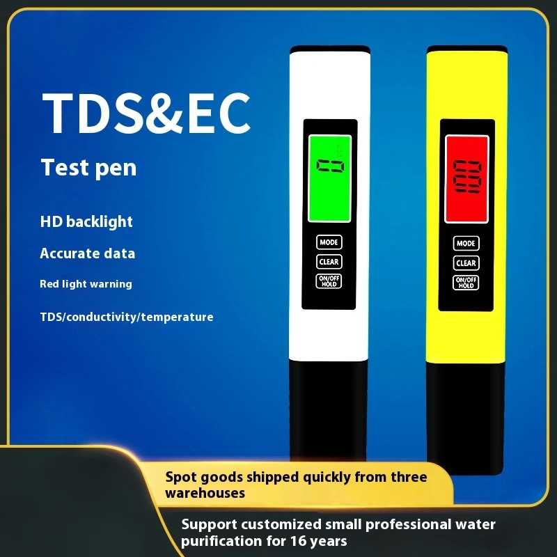

Dual Backlight TDS/EC/Temp Meter - 0.5% High Accuracy Water Tester, IP67 Waterproof for Aquarium/Hydroponics/Drinking Water