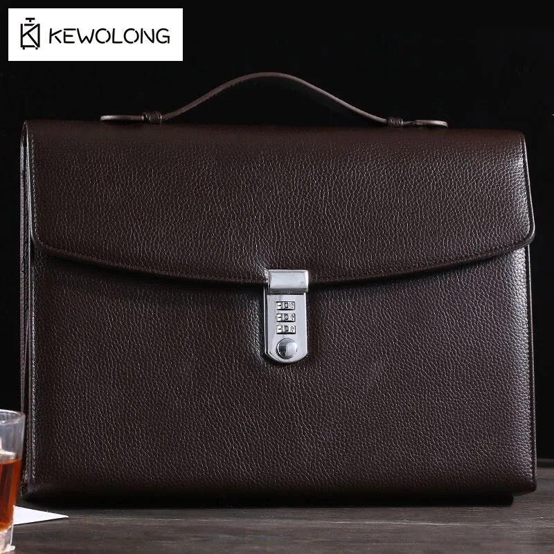 Professional Anti Theft Lockable Briefcase, Large Capacity Combination Lock Document Bag for Men, Lawyer Attache Case