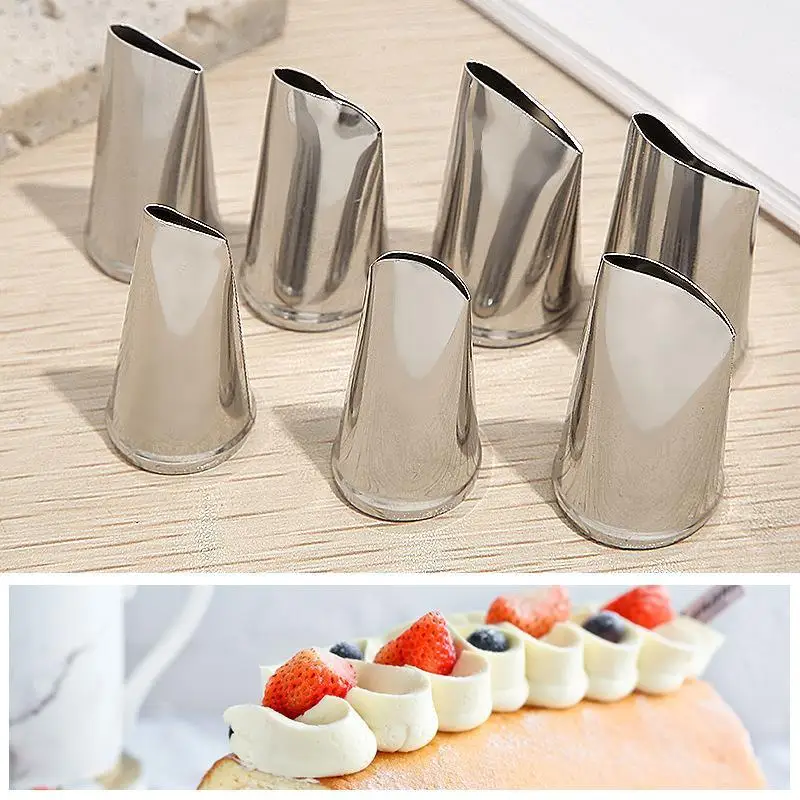 1PCS Stainless Steel Pastry Nozzle Cake Decoration Set With Conversion Connector Baking Nozzles For Dessert Biscuit Cup Cake