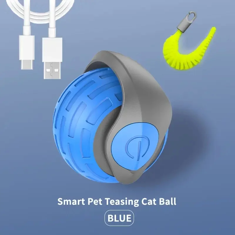 Intelligenter Katzenspielball Automatischer Interaktiver Elektrischer Rollender Teaser USB-Aufladbarer Beweglicher Hüpfball für Katzen Geburtstagsgeschenk